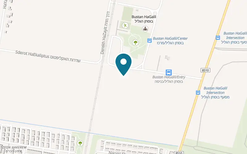 Map showing 300 Gram at 13 HaEkaliptus Street, Bustan HaGalil