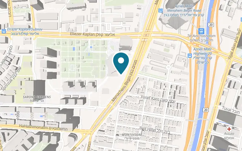 Map showing 'a' by Yuval Ben Neriah at 121 Derech Menachem Begin, Tel Aviv-Yafo