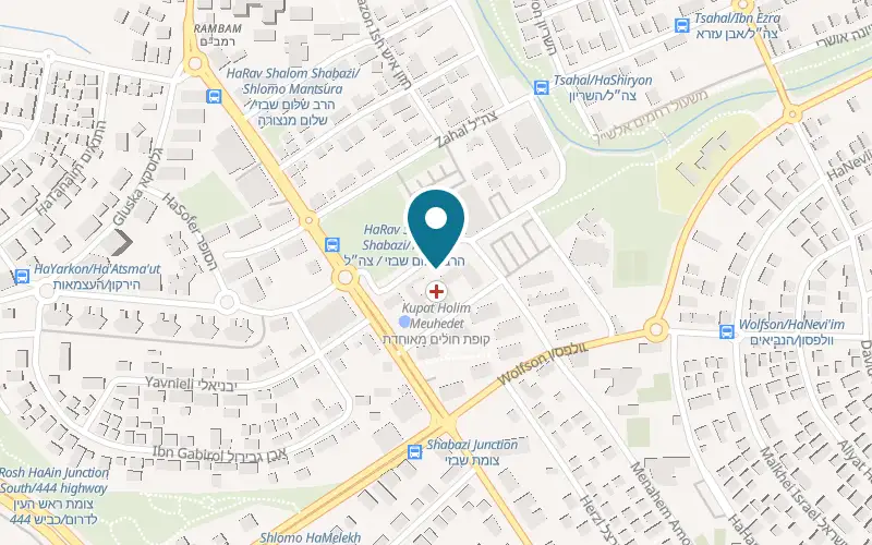 Map showing ABBA Sandwich at 6 Zekharya Moshe Street, Rosh HaAyin