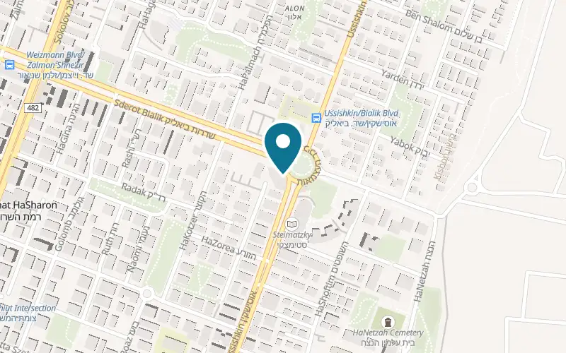 Map showing Abu Berkovich at 40 Sderot Bialik, Ramat HaSharon