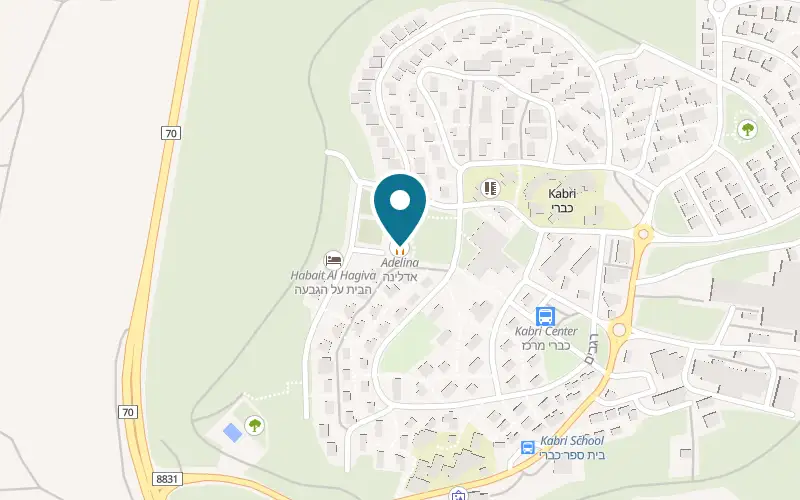 Map showing Adelina at Kibbutz Kabri, Kabri