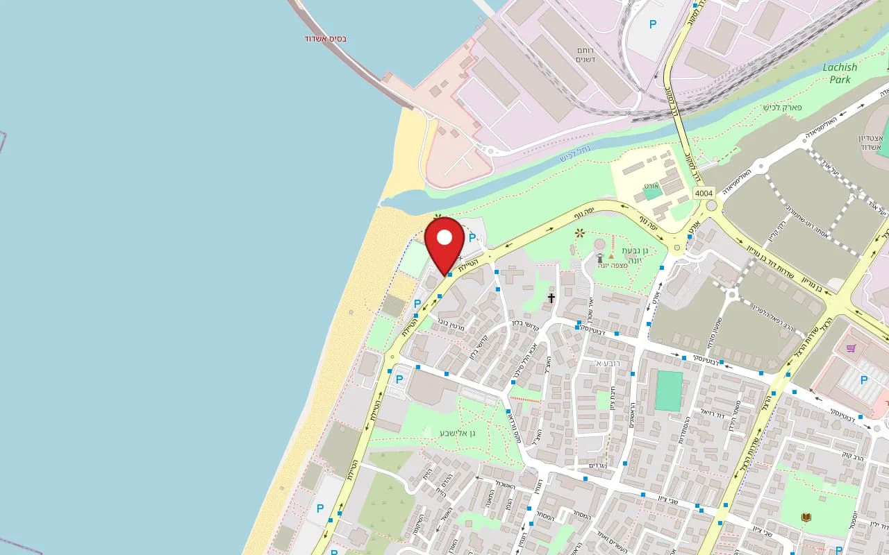 Map showing Alma at 2 Yona HaNavi Street, by the promenade, Ashdod