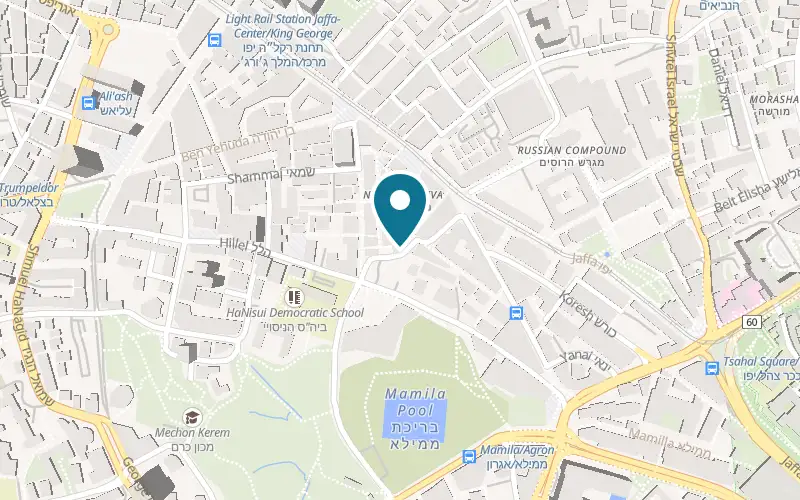 Map showing Alma Soups, Nahalat Shiva at 18 Yosef Rivlin Street, Nahalat Shiva, Jerusalem