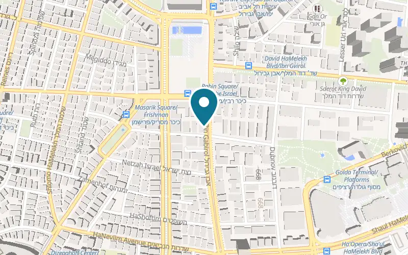 Map showing ANFISA at 61 Ibn Gabirol Street, Tel Aviv-Yafo