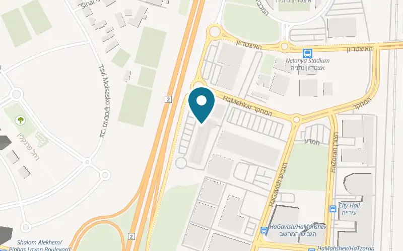 Map showing Arcaffe Cinema City Netanya at 3 HaMechkar Street, Cinema City, Netanya
