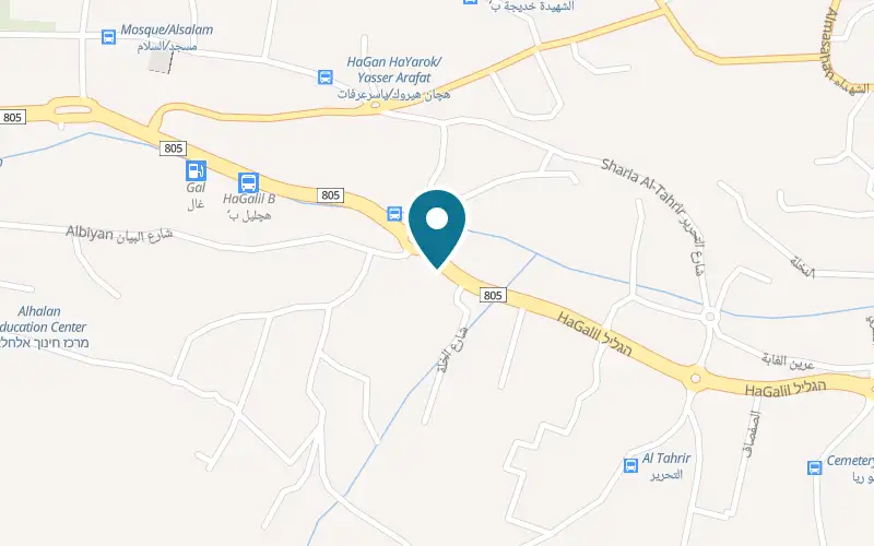 Map showing Artico at Route 805, no. 78, Sakhnin