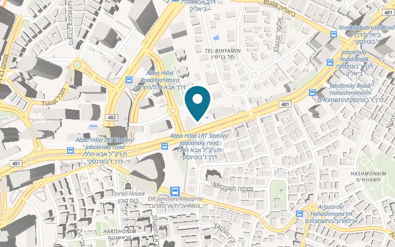 Map showing Avi Azulay Hair Salon at 33 Jabotinsky Street, Ramat Gan