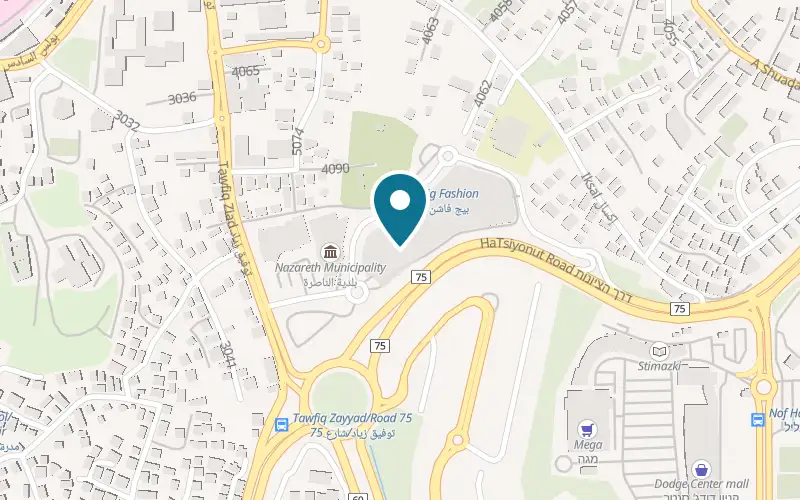 Map showing B-Fresh BIG Fashion Nazareth at BIG Fashion, 53 Tawfiq Zayyad Street, Nazareth