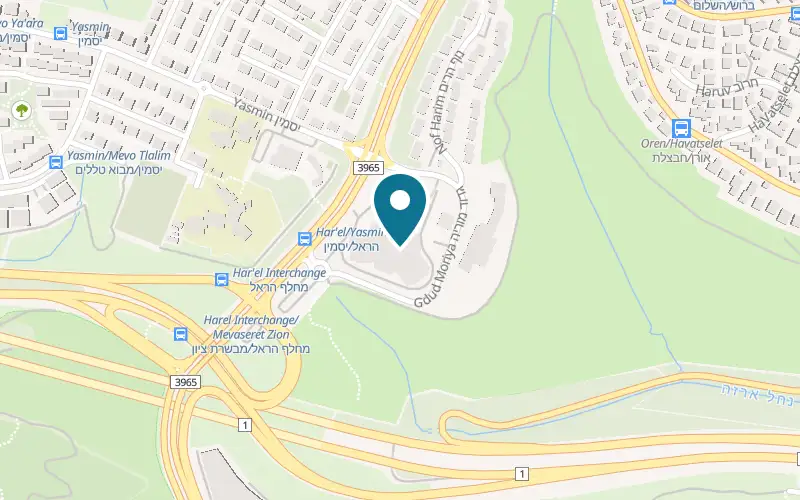 Map showing Bagel Cafe at 1 Harel Boulevard, Harel Mall, Mevaseret Zion