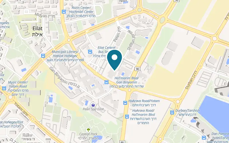 Map showing Baguette Dolphin at Red Mall, Sderot HaTmarim, Eilat