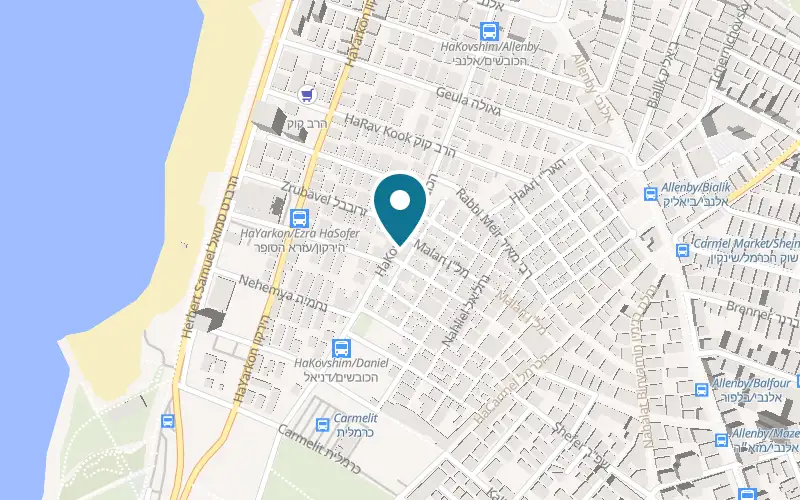 Map showing Balinjera at 39 HaKovshim Street, Tel Aviv-Yafo