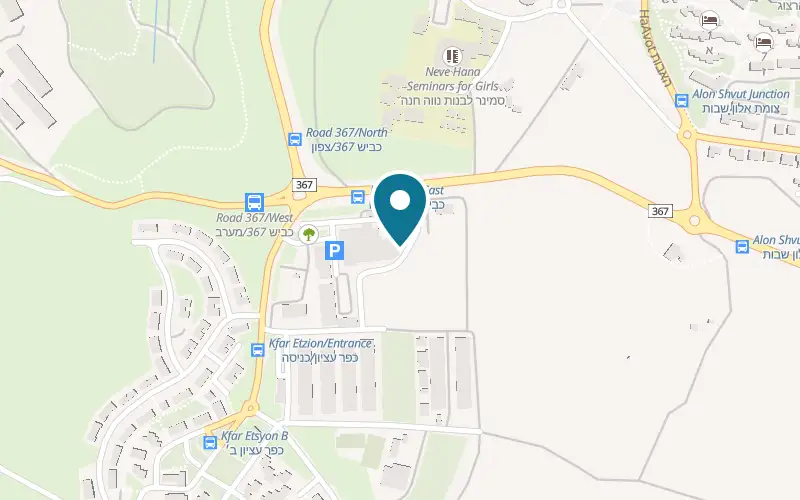 Map showing Bar Bara at Hatzar HaKfar shopping centre, lower shopping complex, Kibbutz Kfar Etzion, Kfar Etzion