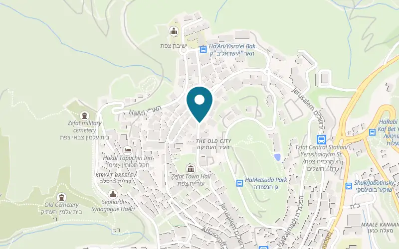 Map showing Bashert at 35 Jerusalem Street, Safed