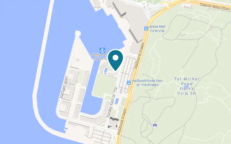 Map showing Benny HaDayag at 1 Yordei Yam Street, Herzliya Marina, Herzliya