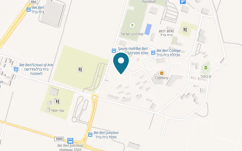 Map showing Berale at Beit Berl, Beit Berl