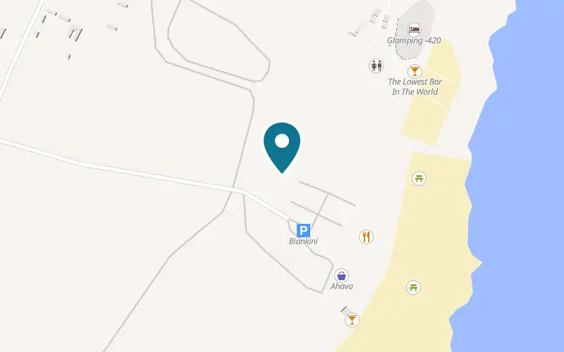 Map showing Biankini Village at Biankini Beach, northern Dead Sea, Megilot Regional Council, Kalya