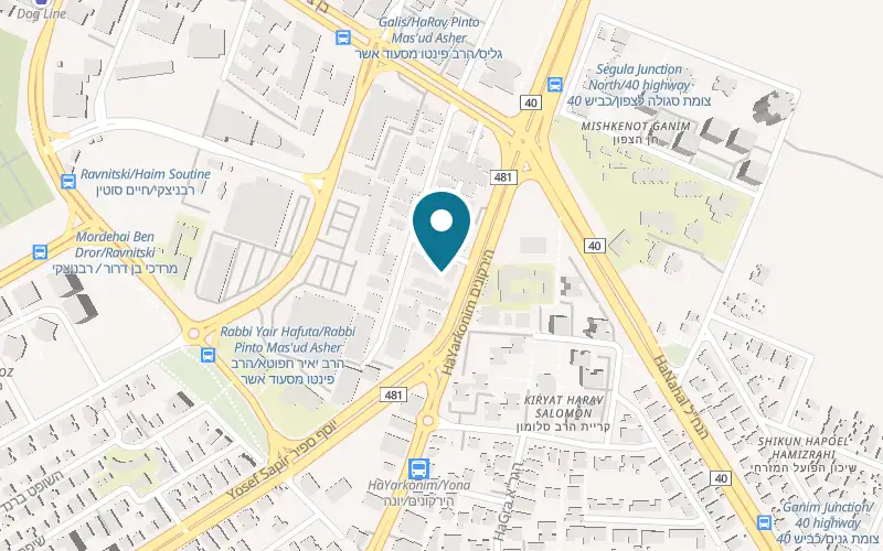 Map showing Bike Center at 33 HaYarkonim Street, Petah Tikva