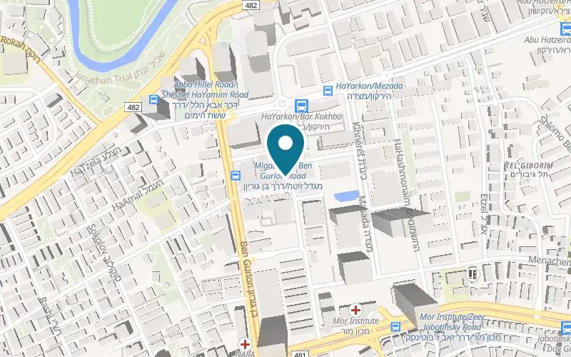 Map showing Black Cafe at 23 Bar Kochva Street, Bnei Brak