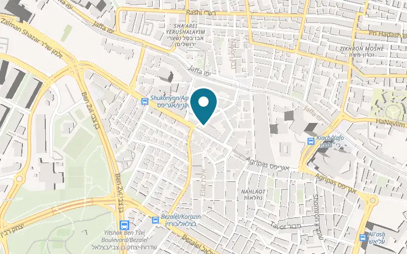 Map showing Black Iron at 80 Agripas Street, Jerusalem