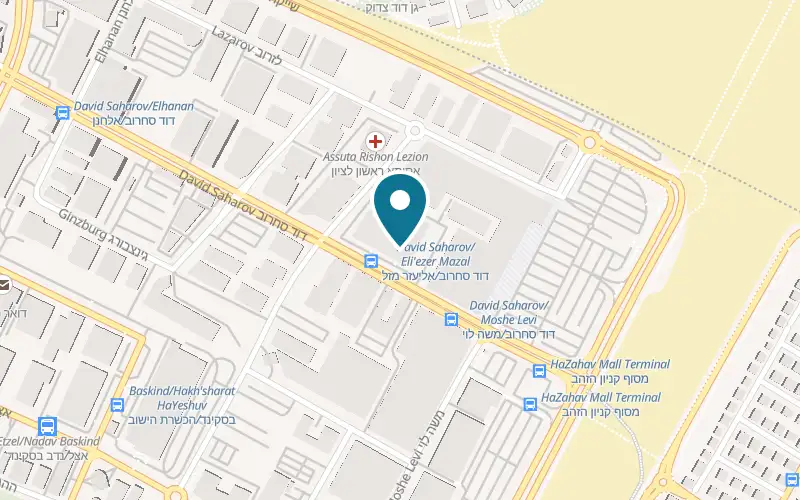 Map showing Bowling Rishon LeZion at 19 David Saharov Street, Rishon LeZion