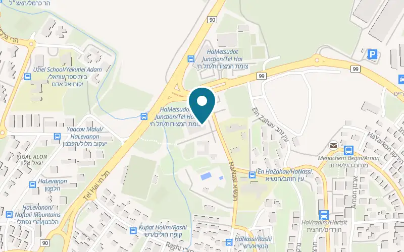 Map showing Cafe Cafe at Nehemia mall, 4 HaNasi Street, Kiryat Shmona