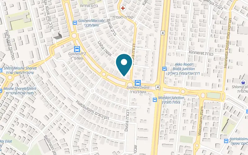 Map showing Cafe Fleur at 6 Moshe Goshen Boulevard, Kiryat Motzkin