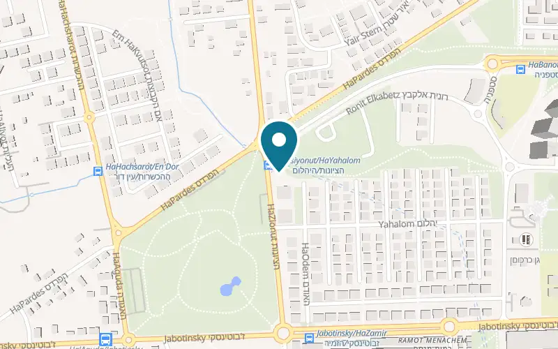 Map showing Cafe Gan Sipur at 7 HaTzionut Street, Hod HaSharon