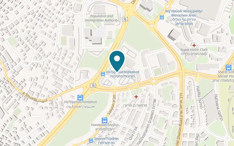 Map showing Cafe Greg Nazareth One at Mivne Nof HaGalil mall, Derech HaHativot, Nof HaGalil