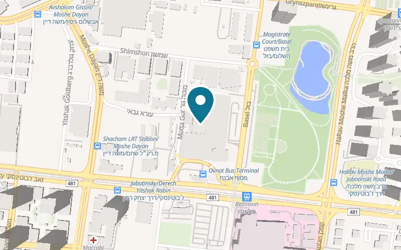 Map showing Cafe Greg The Big Mall at 72 Jabotinsky Street, The Big Mall, Petah Tikva