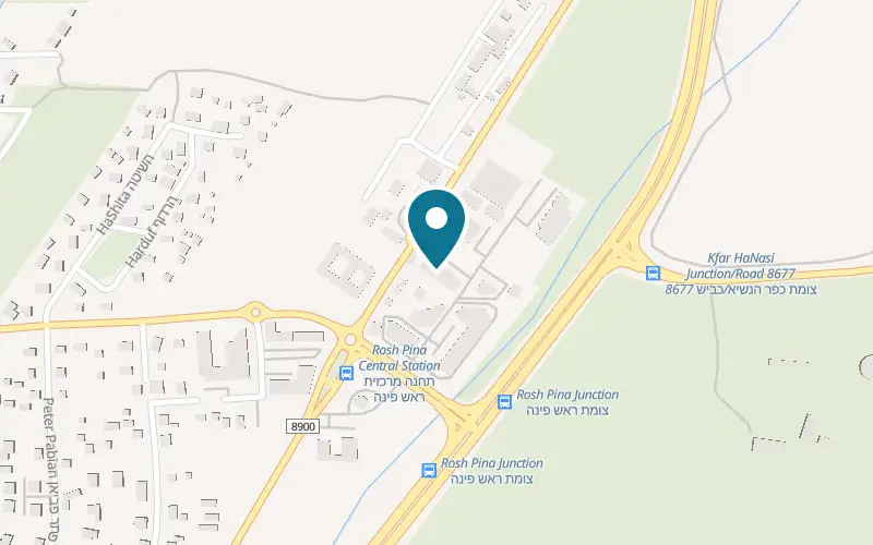 Map showing Cafe Greg Rosh Pinna at 5 HaTapuach Street, Center HaGalil, Rosh Pinna