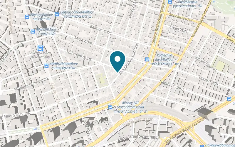 Map showing Café Noir at 43 Ahad Ha'Am Street, Tel Aviv-Yafo