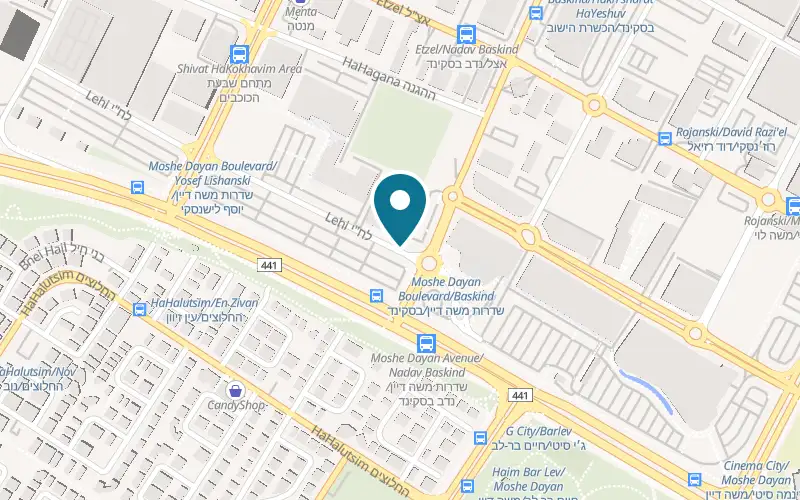 Map showing CALMA Pilates at 2 Lehi Street, fourth floor, Rishon LeZion West, Rishon LeZion