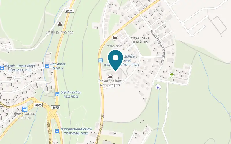 Map showing Canaan Hotel at HaGdud HaShlishi Street, Mount Canaan, Safed