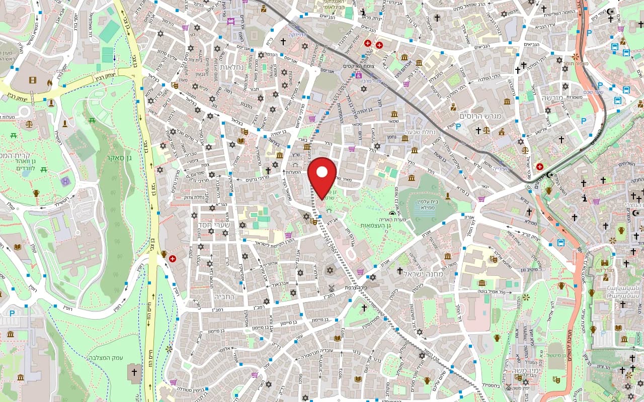 Map showing Chakra at 41 King George Street, Jerusalem