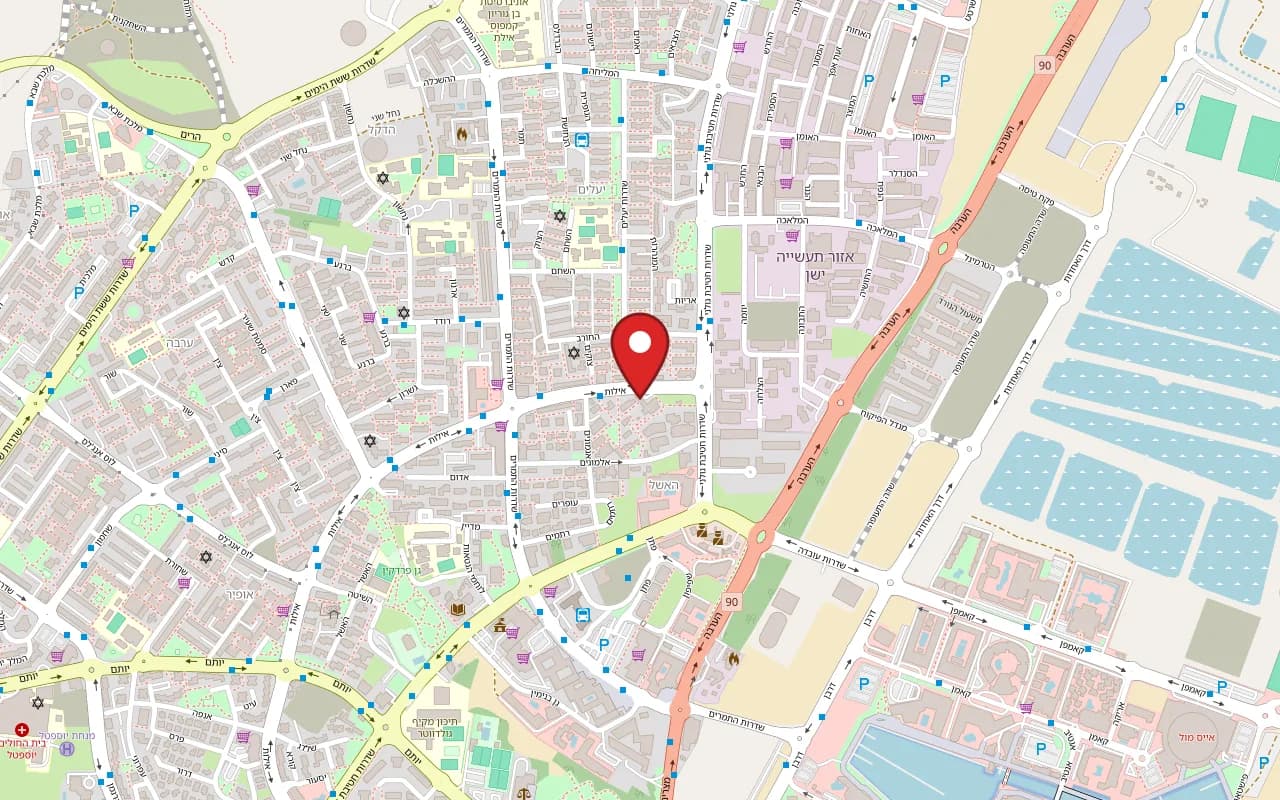 Map showing Eddie's Hideaway at 3 Eilot Street, Eilat