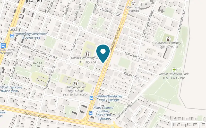 Map showing Emanuel Jewellery at 27 Ussishkin Street, Ramat HaSharon