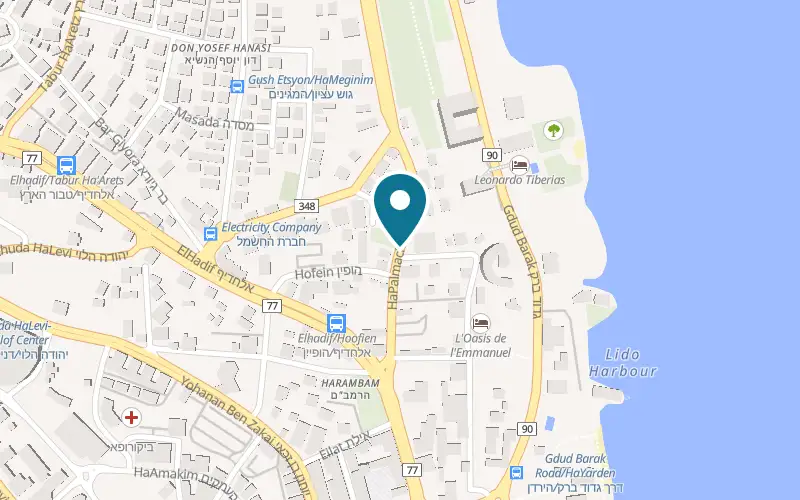 Map showing Europa 1917 Hotel at 3 HaPalmach Street, Tiberias