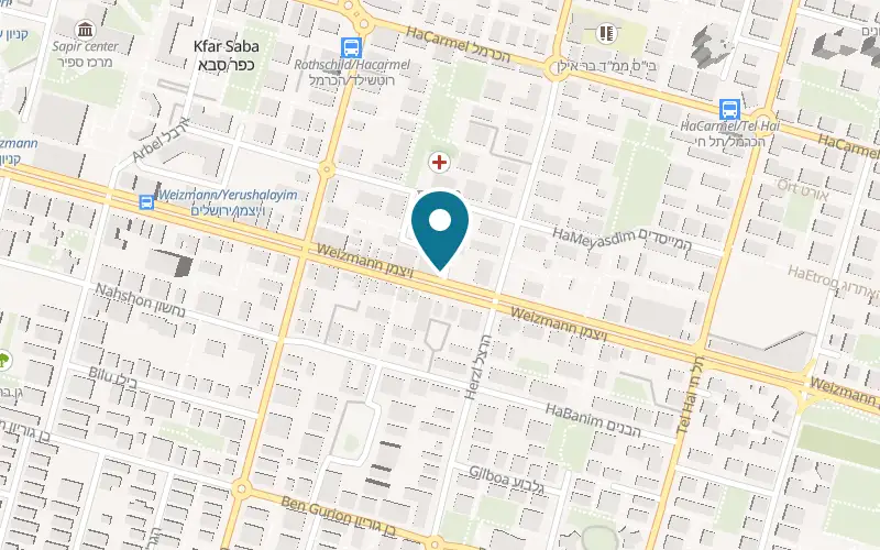 Map showing Fiori Kfar Saba at 125 Weizmann Street, Hatzer HaShuk, Kfar Saba