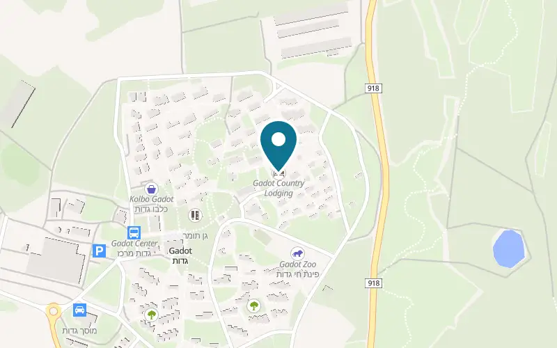 Map showing Kibbutz Gadot Holiday Village at Kibbutz Gadot, Upper Galilee, Gadot