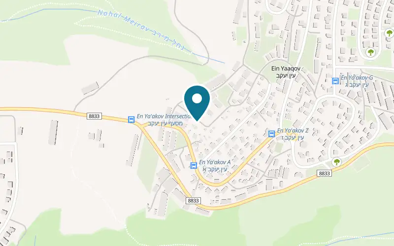 Map showing Gav HaHar Cabins at Moshav Ein Ya'akov, Ein Ya'akov