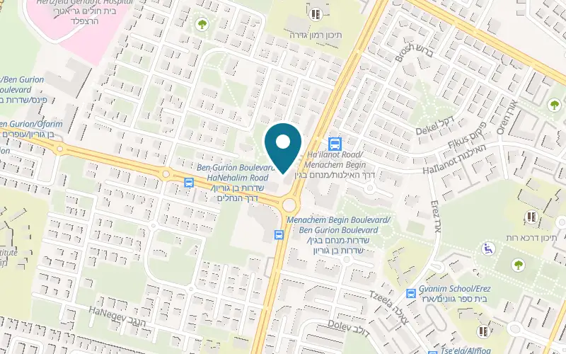 Map showing Great Shape Gedera at 105 Ben Gurion Boulevard, Gedera