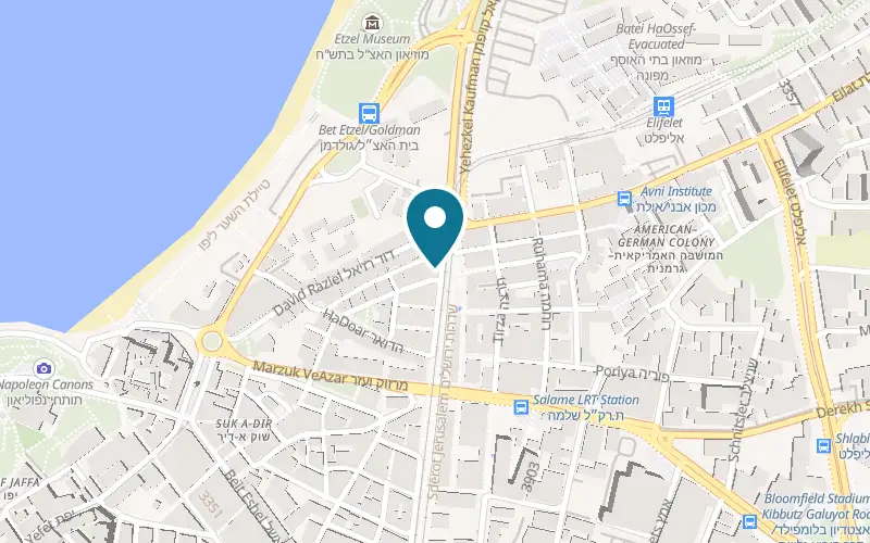 Map showing Gueta at 6 Yerushalayim Boulevard, Tel Aviv-Yafo