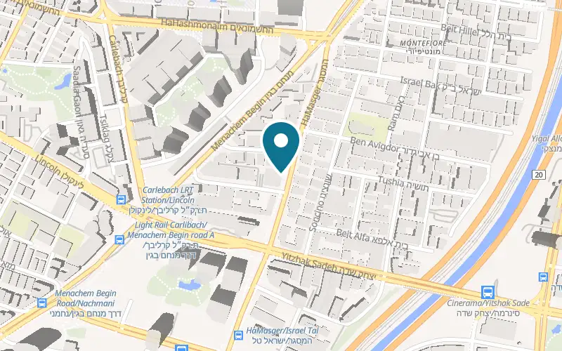 Map showing HaBuhari at 45 HaMasger Street, Tel Aviv-Yafo