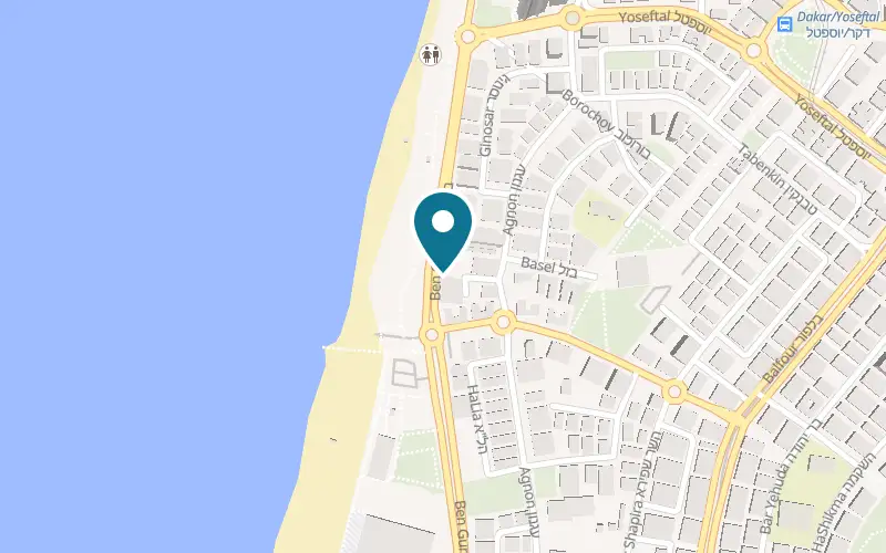 Map showing Hachapuri House at 105 Ben Gurion Road, Bat Yam
