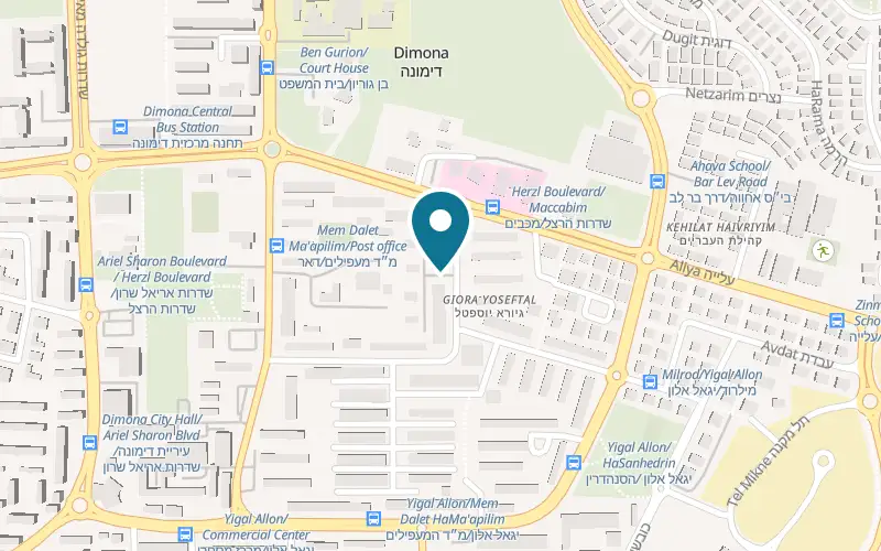 Map showing Hadass Desert Inn at 253 Modi'in Street, Dimona