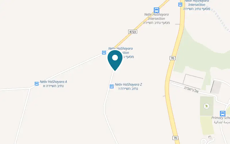 Map showing Haderech LaOsher at 80 Moshav Netiv HaShayara, Netiv HaShayara