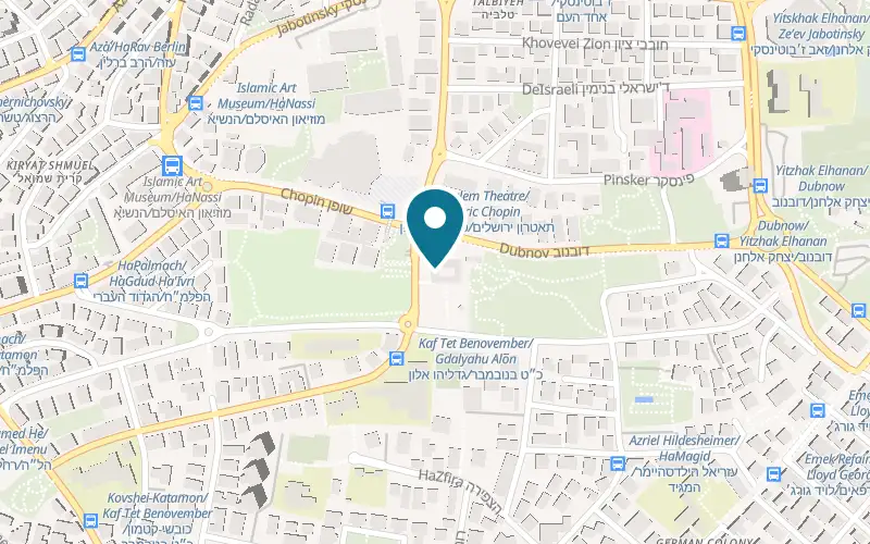 Map showing HaDir at 14 Gdalyahu Alon Street, Hansen House, Jerusalem