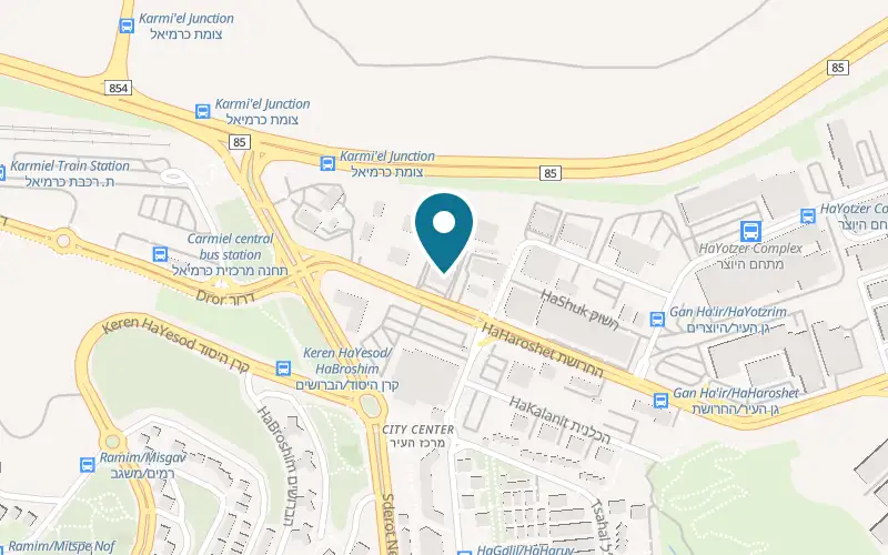 Map showing HaHava Karmiel at 5 HaHaroshet Street, the Harmonia centre, Karmiel