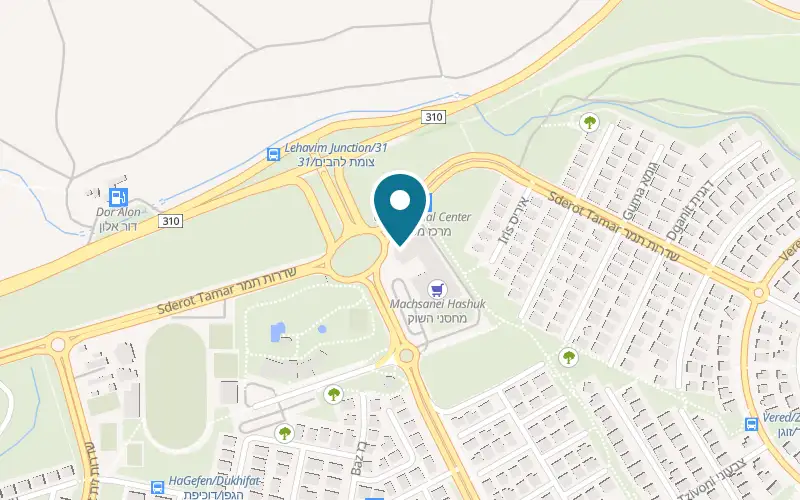 Map showing HaMaafia Lehavim at 1 Rimon Boulevard, the commercial centre, Lehavim