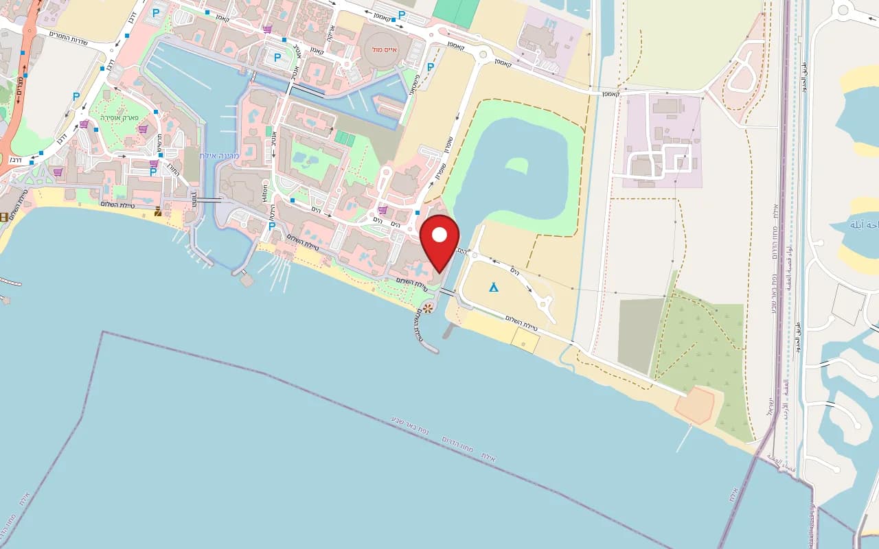 Map showing Hamburger at Whale at Herods Palace hotel, 6 HaYam Street, Eilat